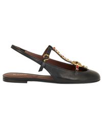 Etro - Low Leather Slingbacks With Rhinestones - Lyst