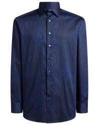 Etro - Cotton Satin Shirt With Arnica Motif - Lyst