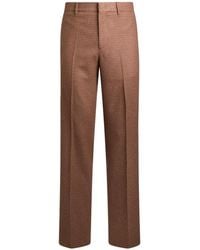 Etro - Straight-Leg Wool And Cashmere Trousers With Feathers And Micro Houndstooth Pattern - Lyst
