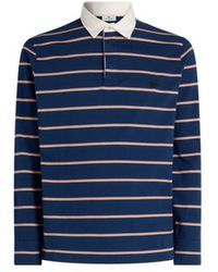Etro - Long-Sleeved Cotton Polo Shirt With Shirt Collar And Striped Motif - Lyst