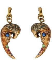Etro - Earrings With Paisley Parrot And Crystals - Lyst