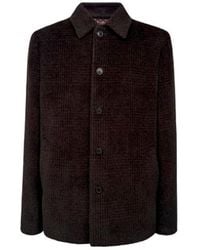 Etro - Wool And Alpaca Wool Pea Coat With Check Motif - Lyst