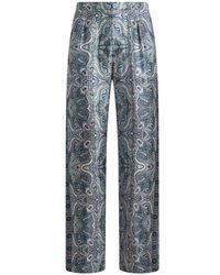 Etro - Silk Trousers Jacket With Placed Pocket-Square Paisley Print - Lyst