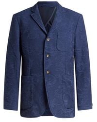 Etro - Knit Single-Breasted Cotton Jacquard Jacket With Leafy Motif - Lyst