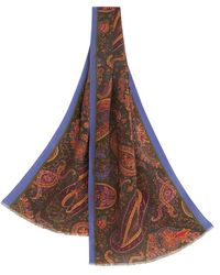 Etro - Multicoloured Paisley Silk Scarf - Lyst