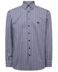 Etro - Striped Button-Down Cotton Shirt - Lyst