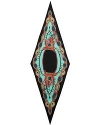 Etro - Diamond-Shaped Silk Scarf With Jewel Motif - Lyst