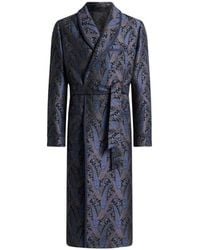 Etro - Chenille Jacquard Robe Coat With Metallic Paisley Motif - Lyst