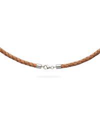 Handmade Leather Necklace-High Quality 3mm Braided Cord-925 Sterling Silver Clasp-Unisex-Light Brown