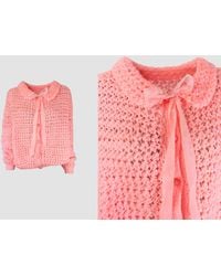 Etsy - Vintage 70s Pink Knitted Cardigan Jumpe - Lyst