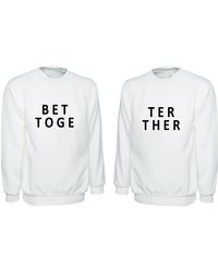 Etsy Couple Matching Sweatshirt Jumper Jumper Shirt Better Together Valentines Gift Present - White
