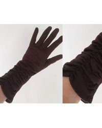 Etsy - Vintage 50s 60s Prova Label Mid Century Mod Dark Brown Ruched Detail Long Gauntlet Length Ladies Gloves - Lyst