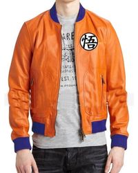 Etsy Dragon Ball Z Lambskin Leather Jacket - Blue