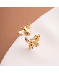 Etsy 14k 18k Real Gold Bee Stud Earring - Yellow