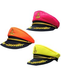 Etsy Sailor Hat Captain Pink/yellow Orange Neon Uv