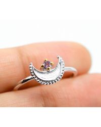 dainty ring wedding band 14k gold marquise amethyst ring stacking ring february birthstone purple stone ring midi ring promise ring