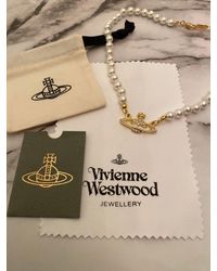 Etsy Vivienne Westwood Pearl Necklace - Metallic