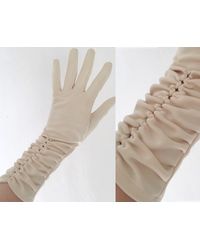 Etsy - Vintage 1960s Prova Label Mid Century Mod Cream White Ruched Cut Out Longer Gauntlet Length Ladies Gloves - Lyst