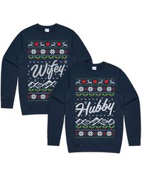 Etsy Hubby Wifey Matching Christmas Jumper Jumper Sweatshirt Xmas Ugly His Hers - Grey