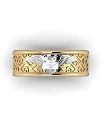 Etsy Owl You Need Is Love Wizard Inspired Ring In Your Choice Of Metals Wedding Band - Yellow