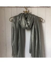 Etsy Green Silvery/gold Scarf/sage Silver/gold Lurex Shimmer Silver Sarong Wedding Shawl /extra Long Wide