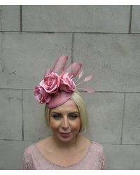 Etsy Dusky Pink Sinamay Rose Flower Feather Hat Fascinator Races Wedding Blush 0959