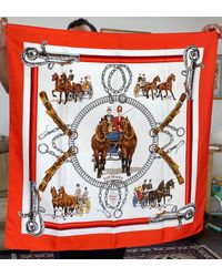 Etsy Stunning Hermes Heavy Silk Scarf As New - Red