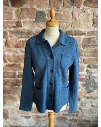 Etsy White Stuff Wool Mix Jacket With Collar & Pockets - Blue