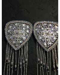 Etsy Silver Epaulettes/luxury Crystal Shoulders Dress Shoulder Epaulettes With Crystal - Metallic