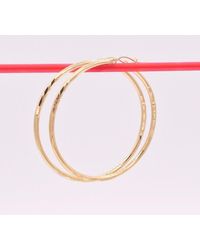 3mm X 70mm 2 3/4" Large Plain All Shiny Hoop Earrings REAL 10K Yellow Gold 5.4gr 