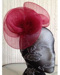 Etsy - Red Crin Fascinator Wedding Hat On Headband - Lyst