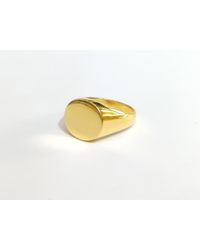 Etsy - 18k Gold Signet Ring Hallmarked Solid Band Pinky - Lyst