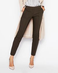 Express Low Rise Ankle Pintuck Columnist Pant Green