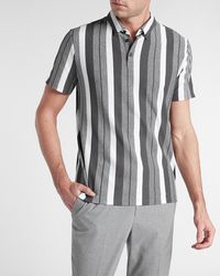 Express Denim Striped Luxe Pique Polo 
