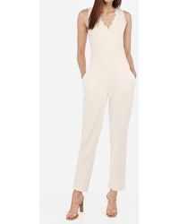 Express Lace Bodice Open Back Jumpsuit White