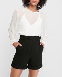 black high waisted bermuda shorts