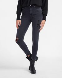 Express Denim Super High Waisted Black 