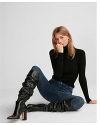 Express Tall Slouch Boots - Black