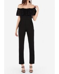 lace bodice strapless sweetheart jumpsuit