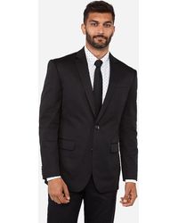 Express Classic Black Cotton-blend Stretch Suit Jacket