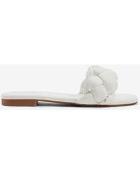 Express Braided One Band Sandals White 8.5