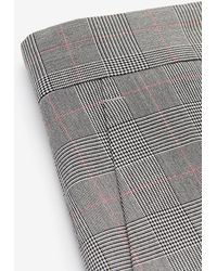 Express Slim Grey Plaid Performance Suit Trousers Grey W28 L28 - Gray
