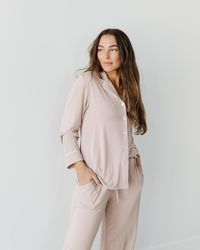 Express Cosy Earth Long Sleeve Stretch-knit Pyjama Set Pink L
