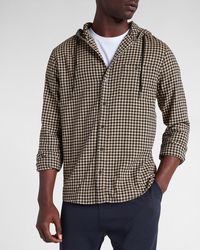 H\u0026M Hooded Flannel Shirt in Blue for 