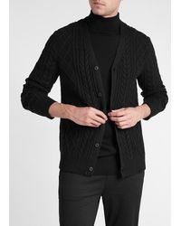 Express Cable Knit Cardigan Black M Tall
