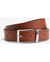 Express Reversible Leather Prong Belt - Brown