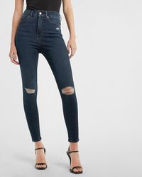 Dark Blue Ripped Jeans For Women Up To 63 Off At Lyst Com