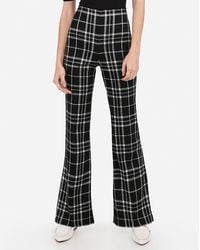 high waisted black and white plaid pants