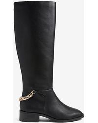 Express Chain Riding Boots - Black