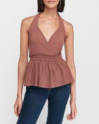 halter neck peplum top